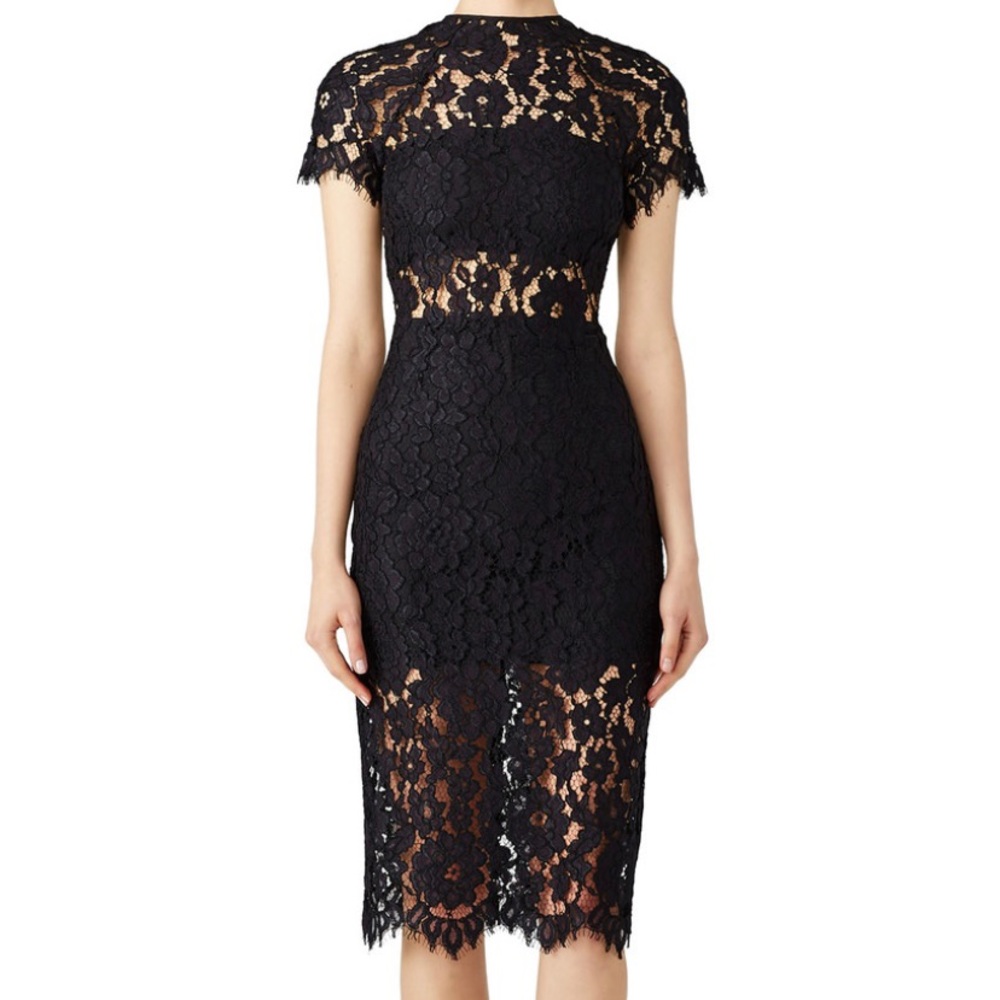Alexis Black Lace Midi Dress - Picture 1 of 4